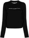 Palm Angels Sunsets-embroidered Merino-blend Jumper In Black