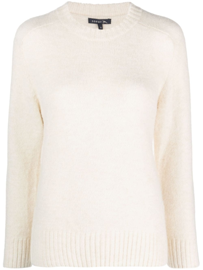 Soeur Knitted Crew-neck Jumper In Neutrals