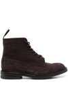 TRICKER'S LACE-UP SUEDE ANKLE BOOTS