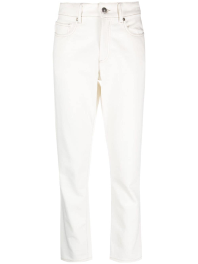 Soeur Mid-rise Cropped Jeans In Neutrals