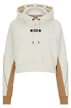 Hugo Boss X Alica Schmidt Hoodie With Logos And Contrast Inserts In Neutral