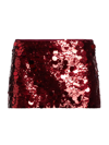 Guizio Women's Low-rise Paillette Miniskirt In Merlot