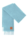 Loewe Women's Wool-mohair Logo Patch Scarf In Baby Blue