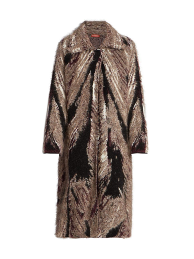 Altuzarra Herophile Mohair Feather Jacquard Coat In Ivory Feather Jacquard