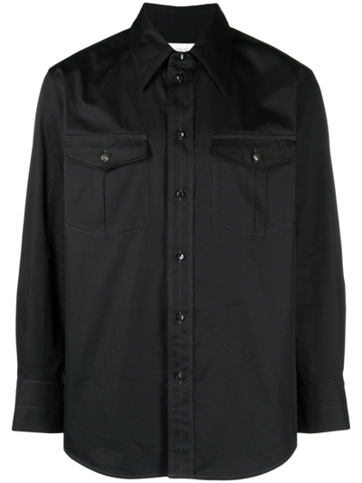 Lemaire Black Western Cotton Twill Shirt