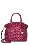 Brahmin Duxbury Croc Embossed Leather Satchel In Pomegranate