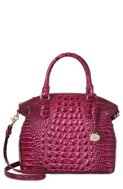 Brahmin Duxbury Croc Embossed Leather Satchel In Pomegranate