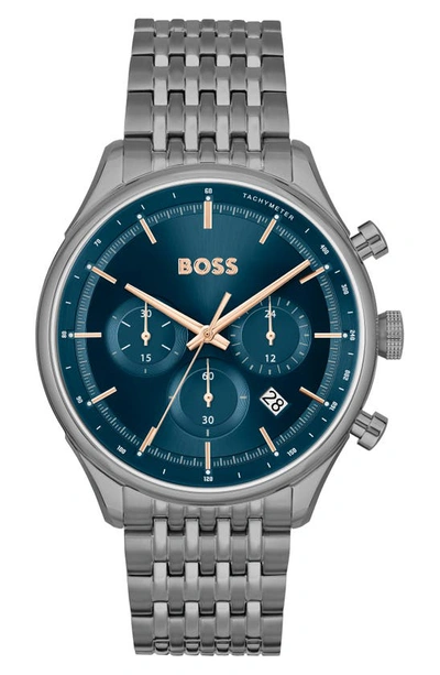 Hugo Boss Boss Gregor Bracelet Watch, 45mm In Blue/gray