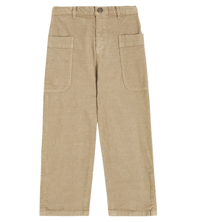 Bonpoint Kids' Looping Straight-leg Trousers In Brown