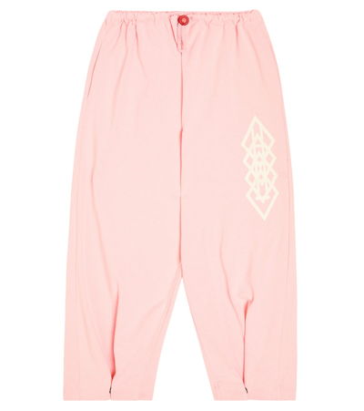 The Animals Observatory Kids' Stag Cotton Jersey Sweatpants In Pink