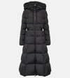 Moncler Faucon Quilted Long Puffer Coat In Black