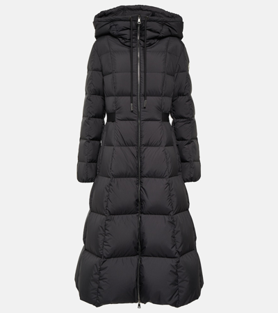 Moncler Faucon Quilted Long Puffer Coat In Black