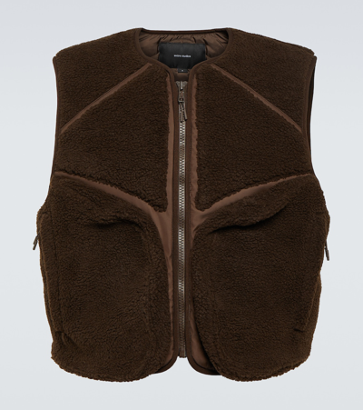 Entire Studios Faux Shearling Vest In Brown