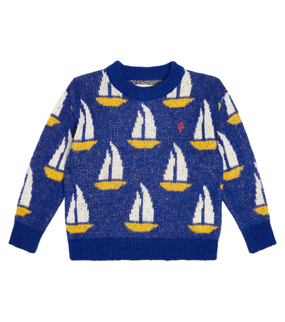 The Animals Observatory Kids' Bull Intarsia Jumper In Multicoloured