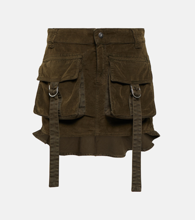 BLUMARINE 天鹅绒工装迷你半身裙