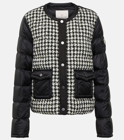 Moncler Becasse Houndstooth Puffer Jacket In Black,white