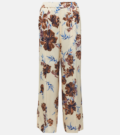 Jil Sander Floral-print Wide-leg Trousers In Neutrals
