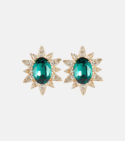 Jennifer Behr Gemma Crystal-embellished Stud Earrings In Green
