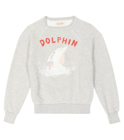 The Animals Observatory Kids' Shark Cotton Jersey Sweatshirt In Multicoloured