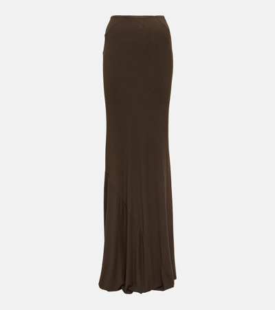 Entire Studios Draped Jersey Maxi Skirt In Brown