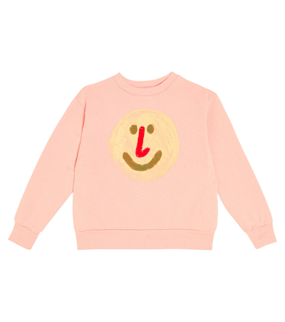 The Animals Observatory Kids' Bear Cotton Jersey Sweatshirt In Pink