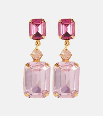 Jennifer Behr Crystal-embellished Drop Earrings In Pink