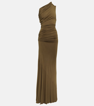 Entire Studios Draped One-shoulder Jersey Gown In Sand