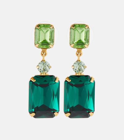 Jennifer Behr Gemma Crystal-embellished Stud Earrings In Green