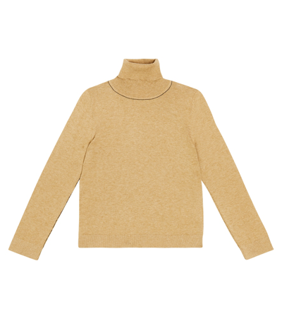 Morley Kids' Tyler Cotton-blend Turtleneck Sweater In Brown
