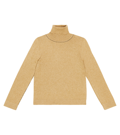 Morley Kids' Tyler Cotton-blend Turtleneck Jumper In Brown