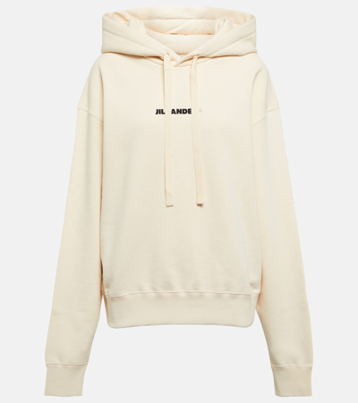 JIL SANDER LOGO COTTON JERSEY HOODIE