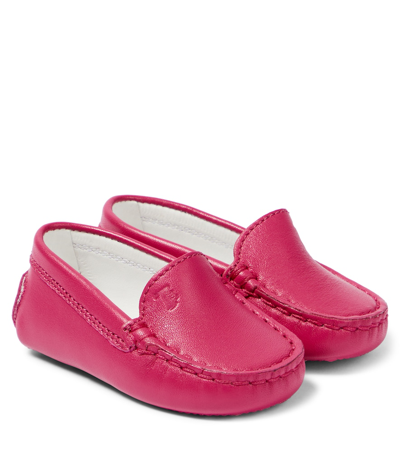 Tod's Junior Baby Gommini Leather Loafers In Pink