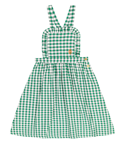 The Animals Observatory Kids' Cow Cotton Dress In Green