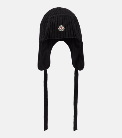 Moncler 羊毛帽子 In Black