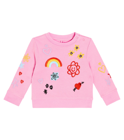 Stella Mccartney Babies' Graphic-embroidered Cotton Sweatshirt In Multicoloured