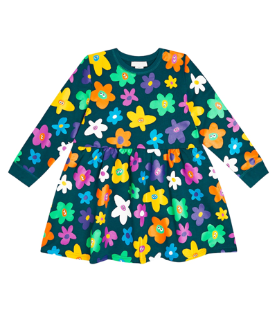 Stella Mccartney Kids' Floral Cotton Jersey Dress In Multicoloured