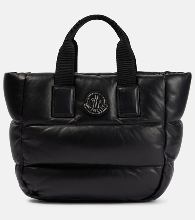 Moncler Caradoc Mini Leather Tote Bag In Black