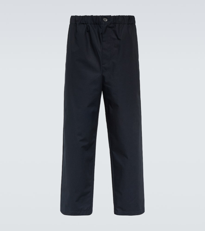 Jil Sander Blue Cotton Straight-leg Trousers