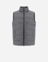Herno Cashmere And Silk Sleeveless Jacket In Light Grey/dark Grey