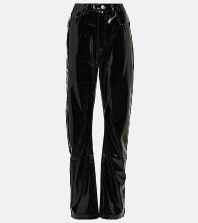 Entire Studios Faux Leather Straight Pants In Black
