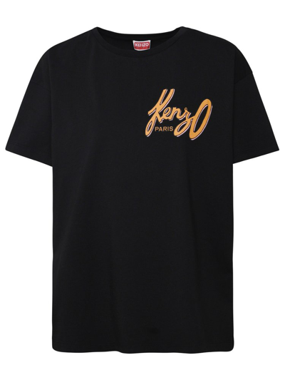 Kenzo Logo Printed Crewneck T In Black