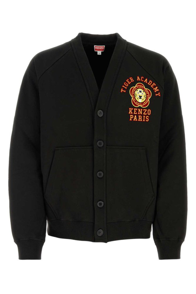 Kenzo Logo-embroidered Cotton Jacket In Black