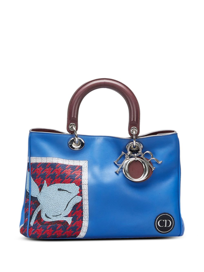 Pre-owned Dior Medium Issimo Two-way Bag In Blue