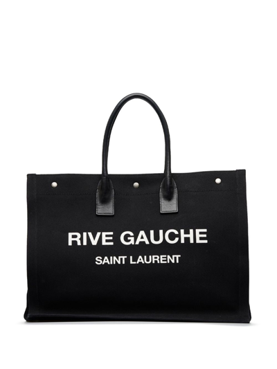 Pre-owned Saint Laurent Rive Gauche Tote Bag In Black