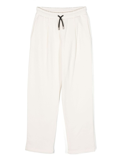 Pinko Kids' Drawstring-waist Cotton Track Pants In White