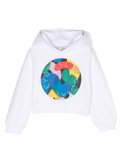Stella Mccartney Kids' Graphic Logo-print Hoodie In White