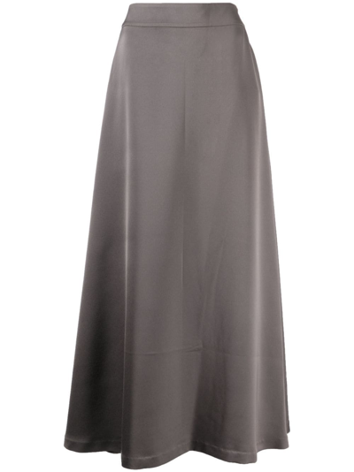 Shatha Essa High-waist A-line Midi Skirt In Grey