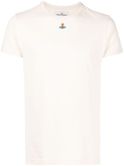 Vivienne Westwood Orb Logo-embroidered T-shirt In White