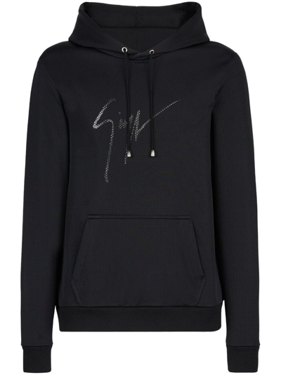 Giuseppe Zanotti Logo-print Cotton Hoodie In Black