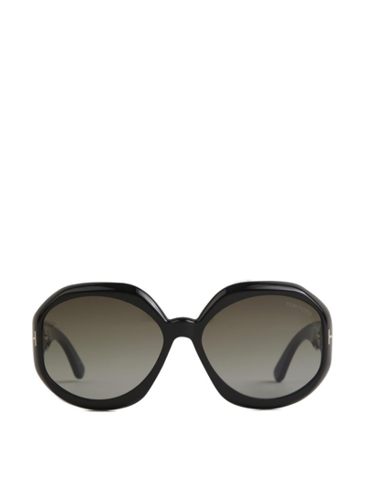Tom Ford Eyewear Georgia Round Frame Sunglasses In Black